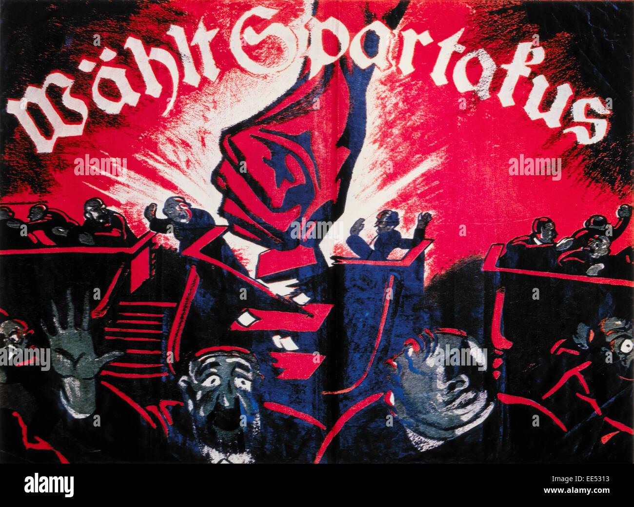 Election Poster of Communist Party, 'Vote Spartakus', Germany, 1925 Stock Photo