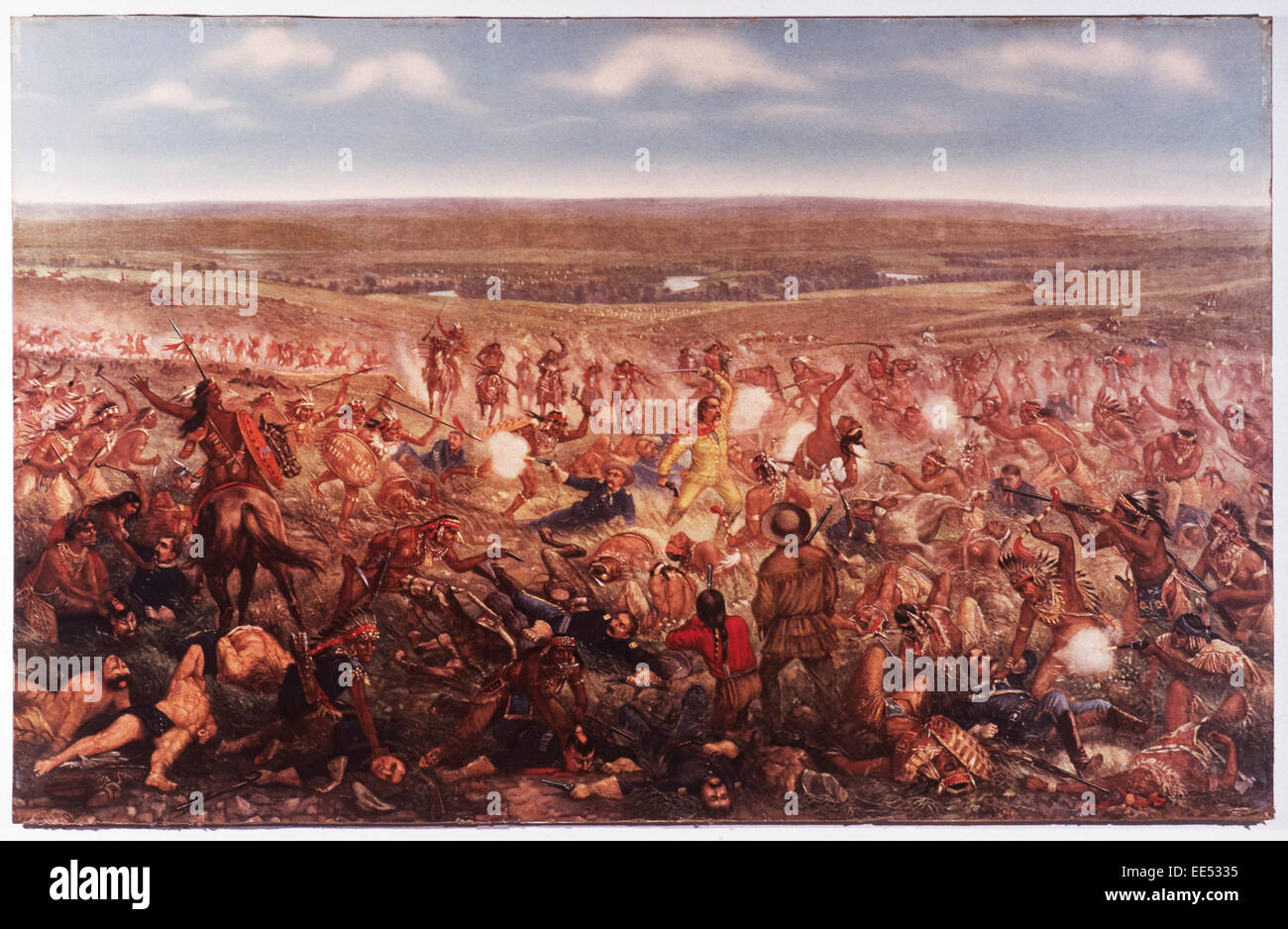 Custer's Last Fight, General George Armstrong Custer at the Battle of Little Big Horn, June 25, 1876, Lithograph circa 1896 Stock Photo