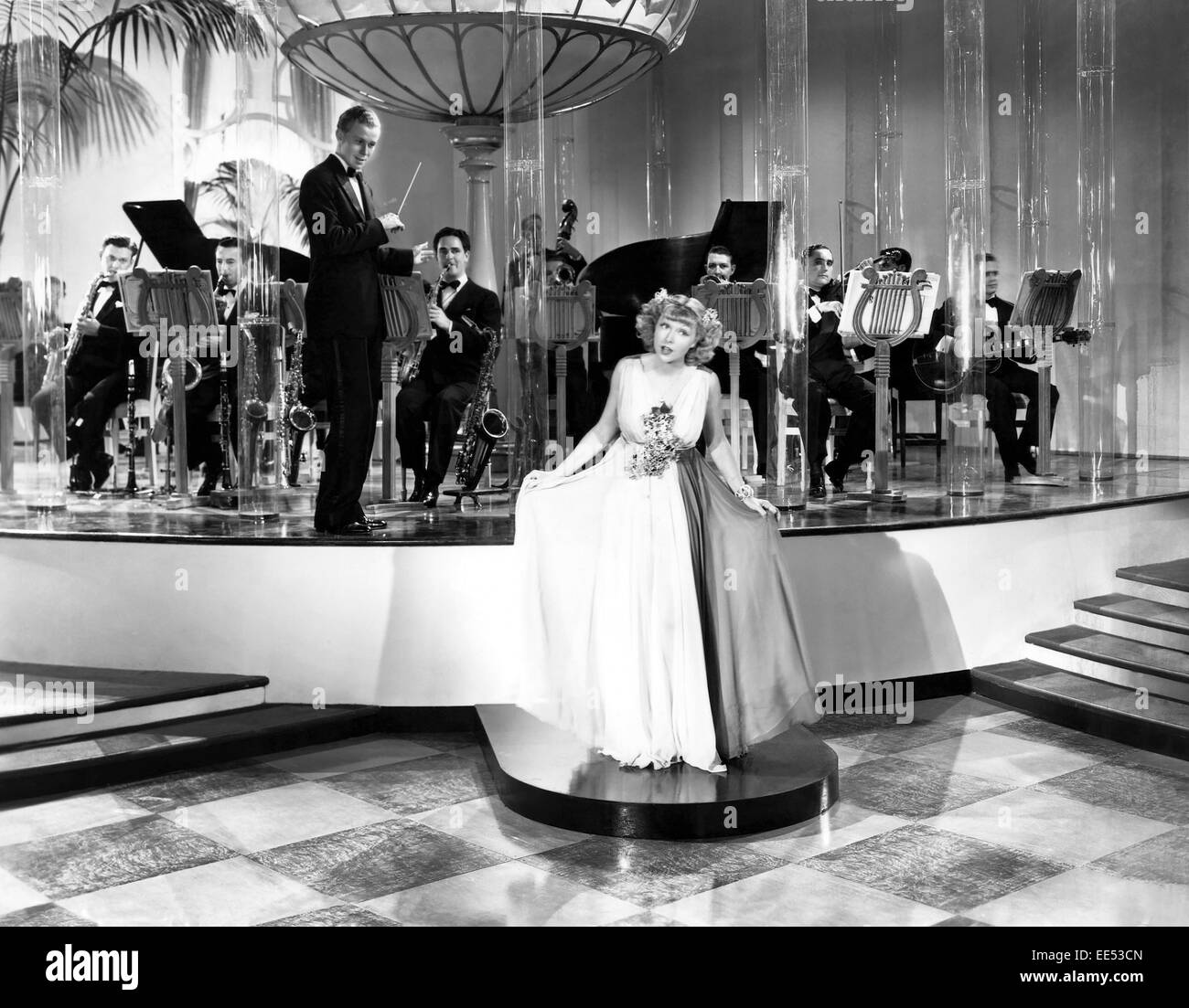 Joyce Compton with Big Band, on-set of the Film, 'The Awful Truth', 1937 Stock Photo