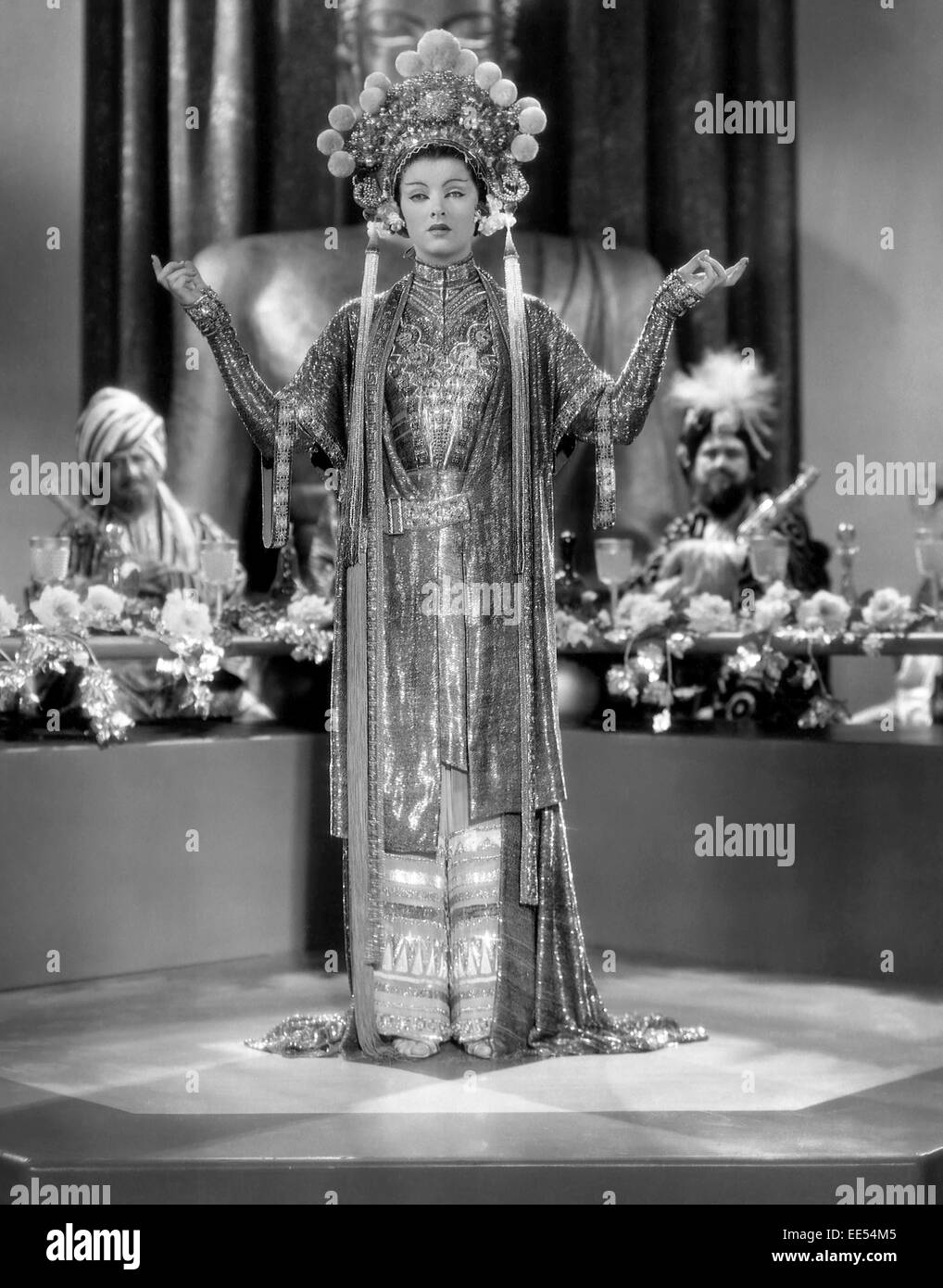 Myrna Loy, on-set of the Film, "The Mask of Fu Manchu", 1932 Stock Photo