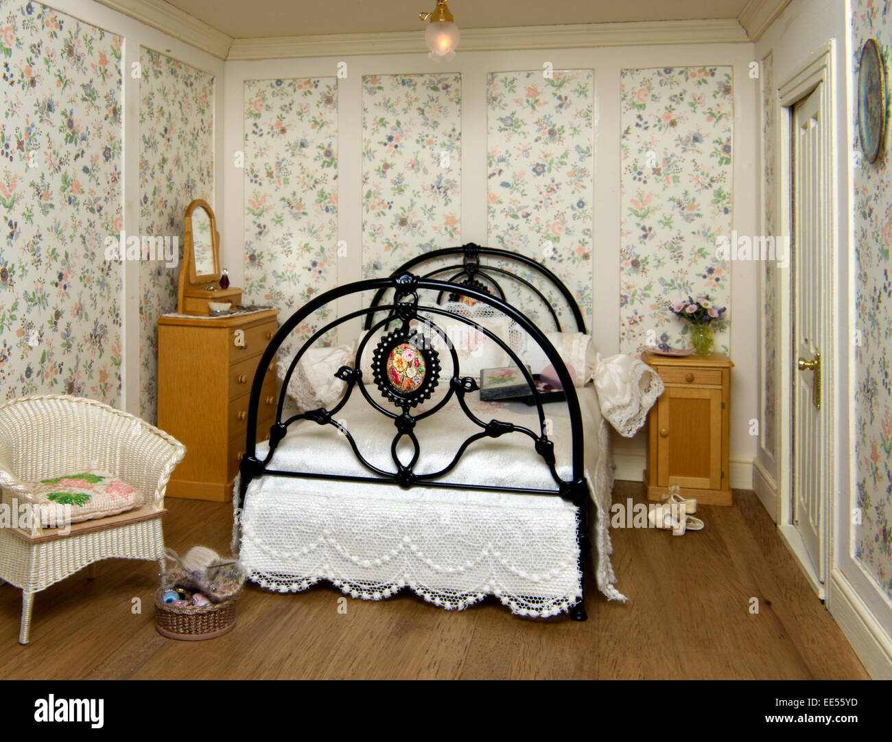 A French period dolls house with 3 rooms Stock Photo Alamy