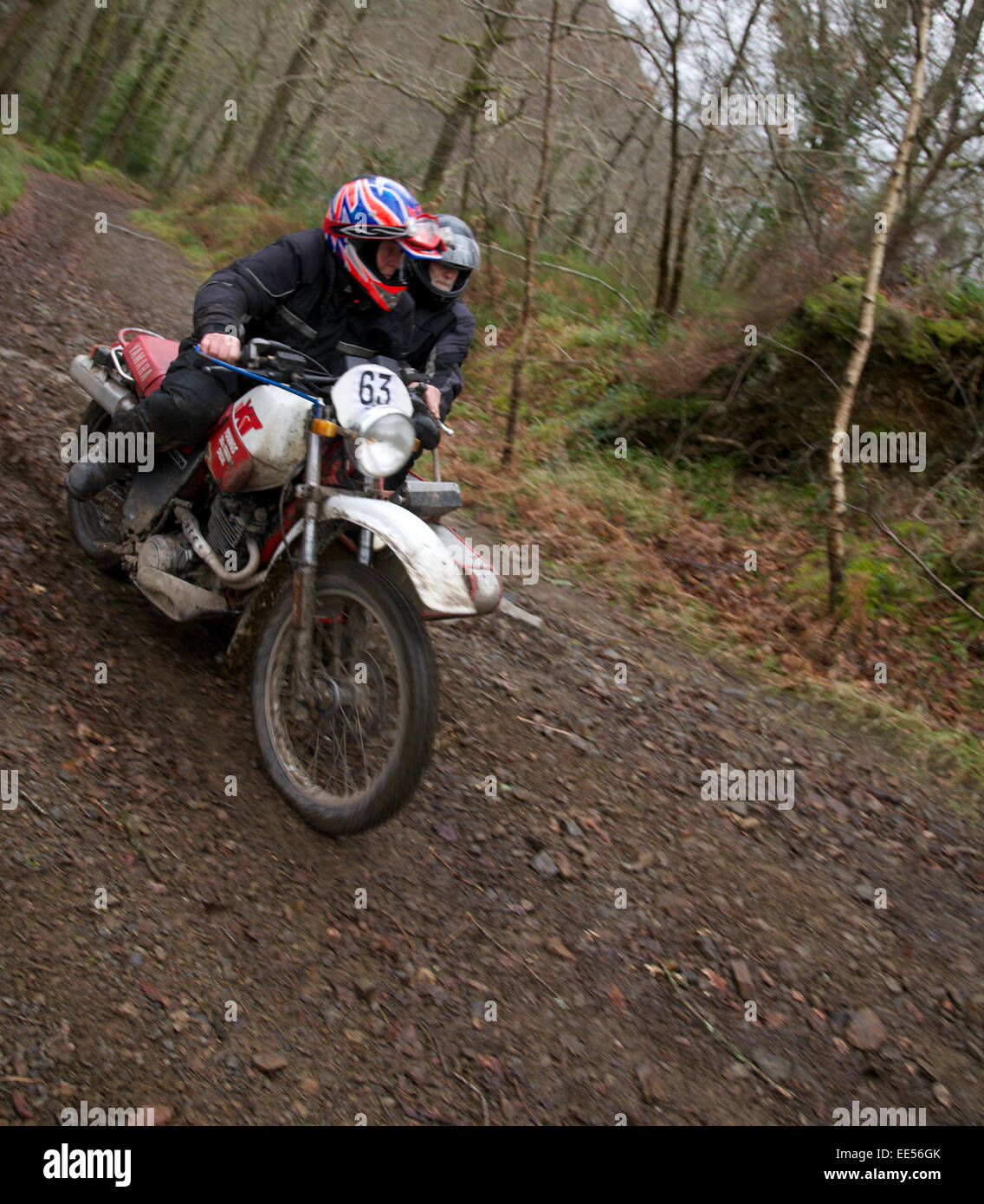 Motorcycle competitors on the Fingle Section of the 2015 Exeter Trial