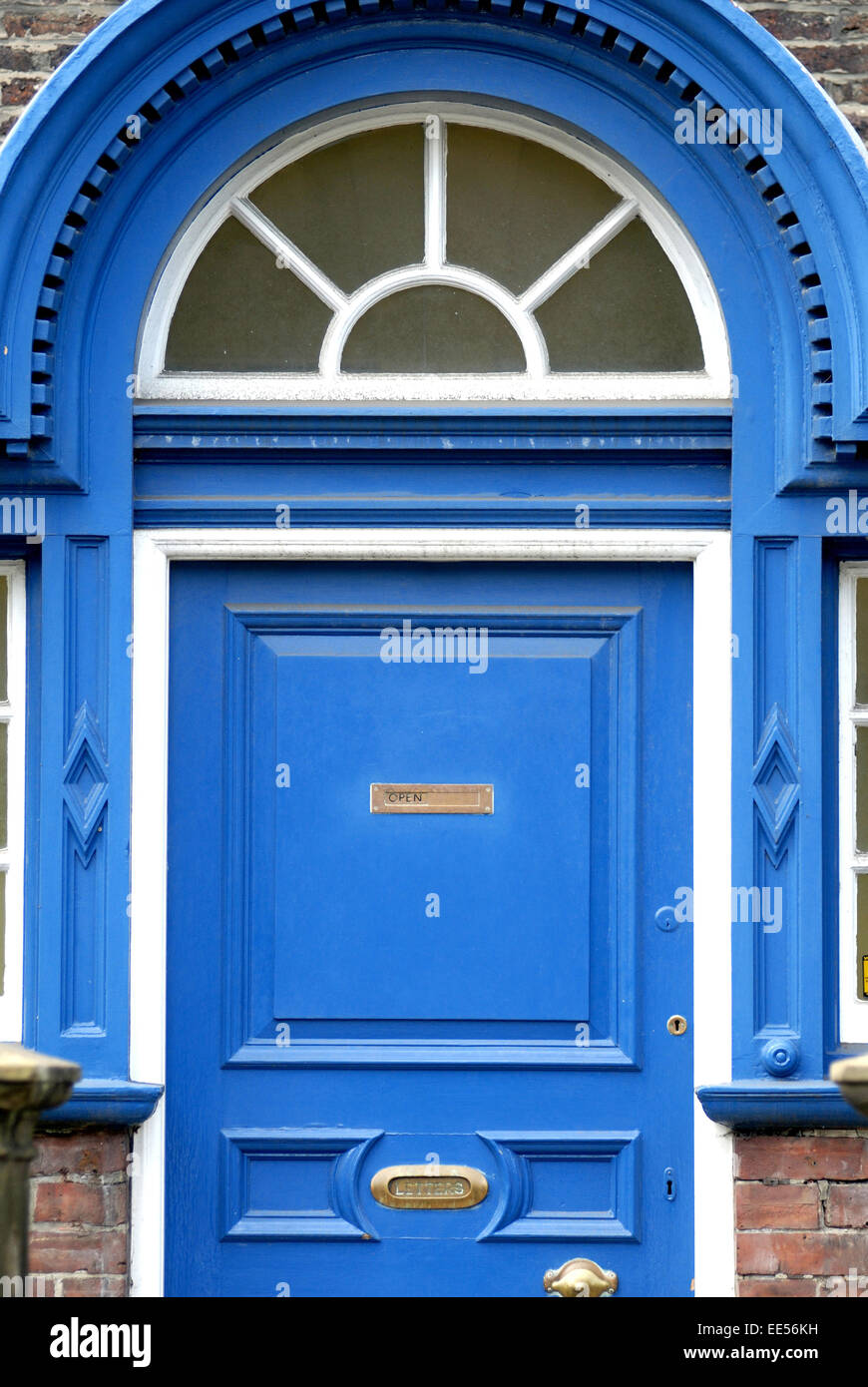 Blue door, Hexham, Northumberland Stock Photo