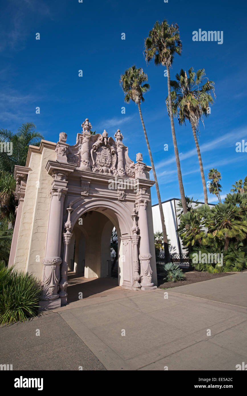 El Prado Walkway, Balboa Park, San Diego, California, USA Stock Photo