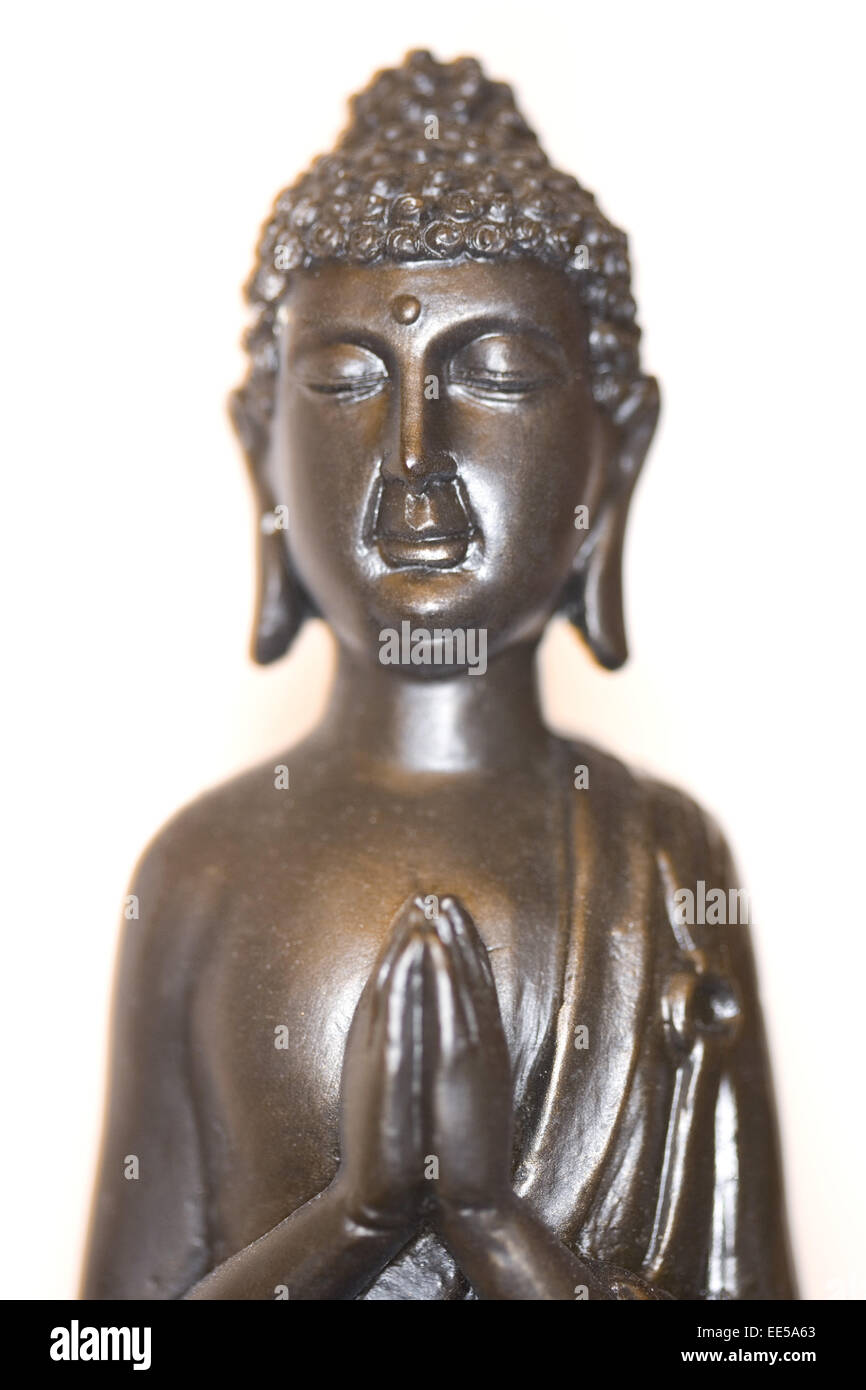 Buddha, Buddhastatue, Buddhismus, Dekoration, dekorativ, Figur, freigestellt, Glaube, glauben, innen, Innenaufnahme, klein, klei Stock Photo