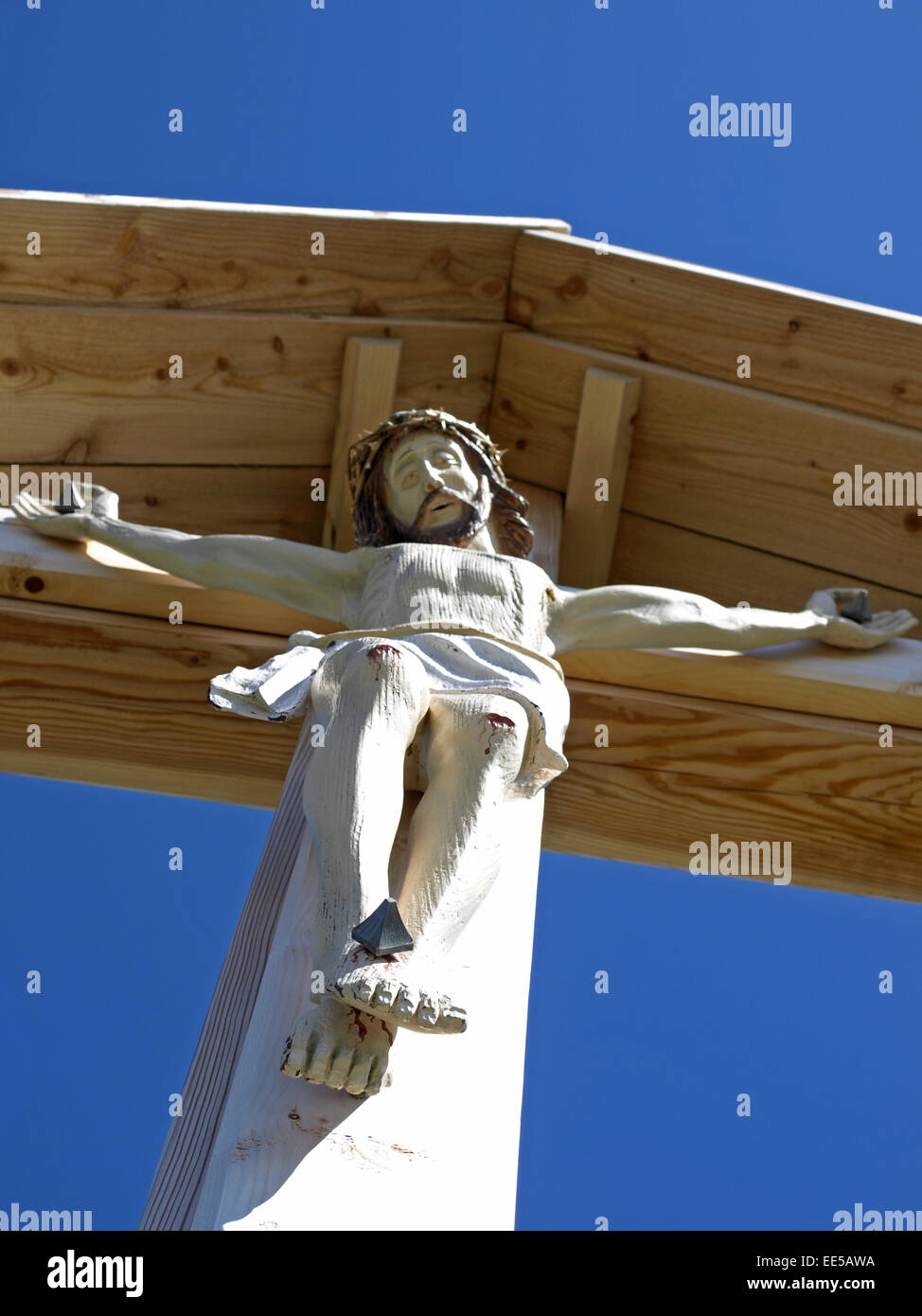 Bildausschnitt, Christus, Detail, Details, Gipfel, Gipfelkreuz, Gipfelkreuze, Glaube, Holz, Jesus, Kreuz, Kreuze, Kruzifix, Naha Stock Photo