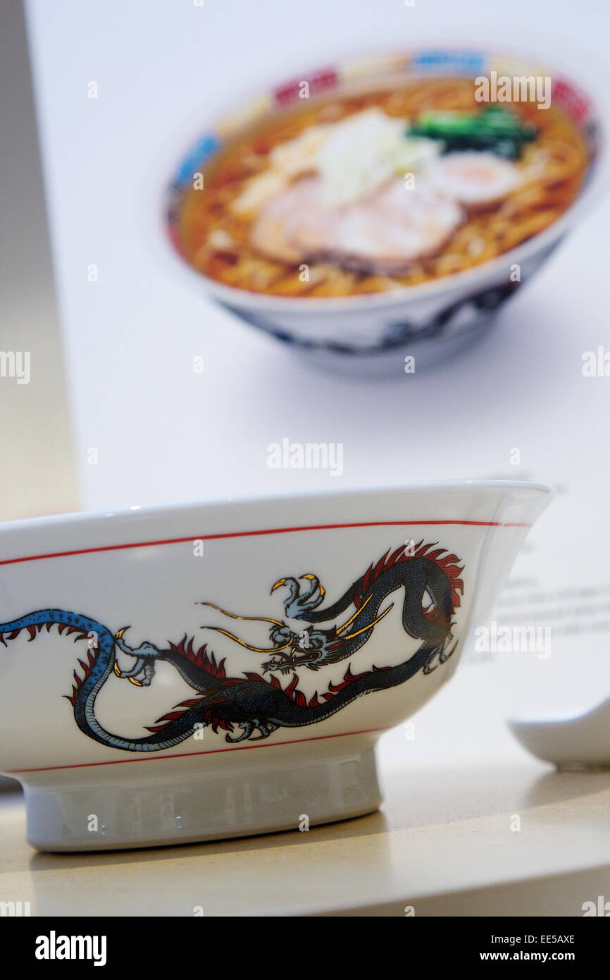 January 14, 2015, Tokyo, Japan A noodle bowl design on display at