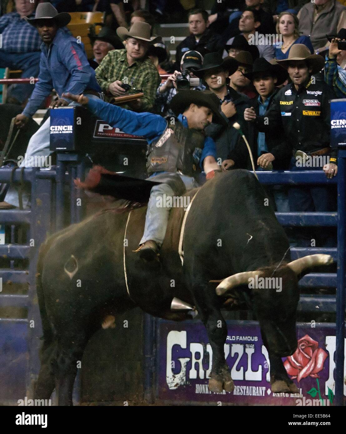 Denver, Colorado, USA. 13th Jan, 2015. Pro Bull Rider PAULO LIMA of ...