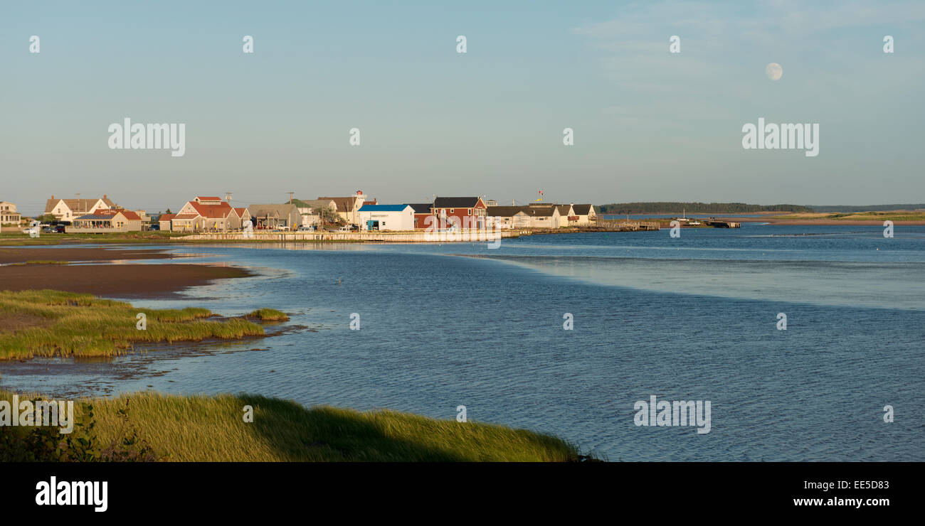 Town at waterfront, North Rustico, Prince Edward Island, Canada Stock