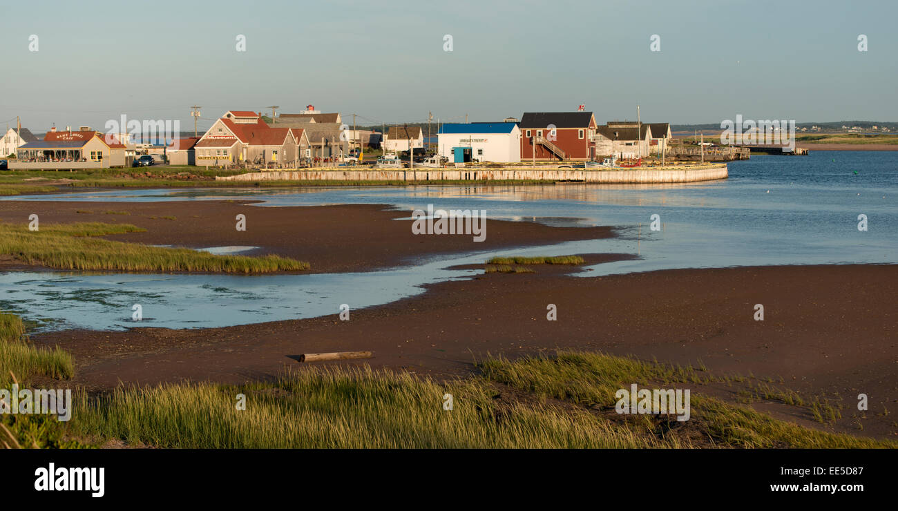 Town at waterfront, North Rustico, Prince Edward Island, Canada Stock