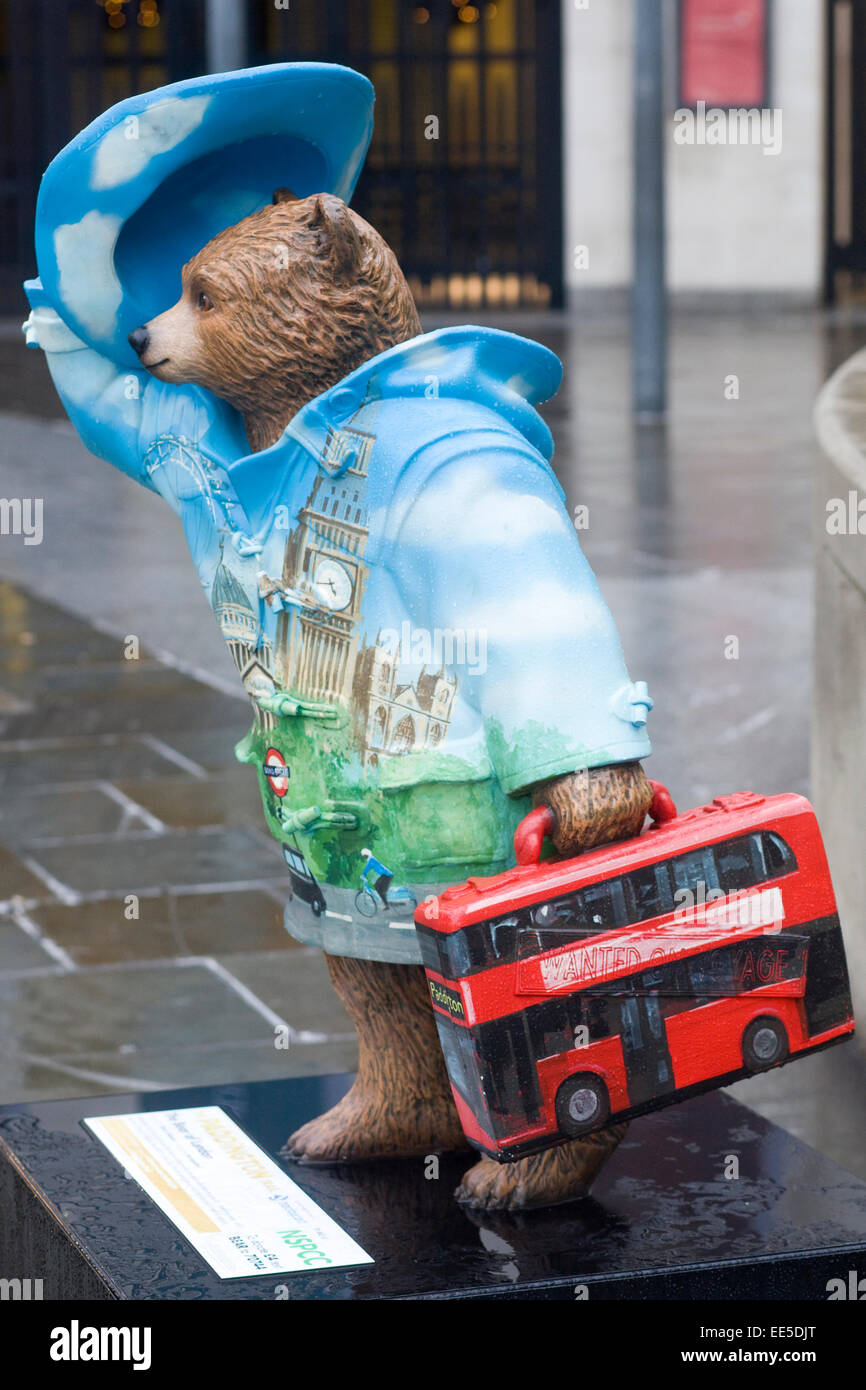 Paddington Bear statues which have been placed around London for