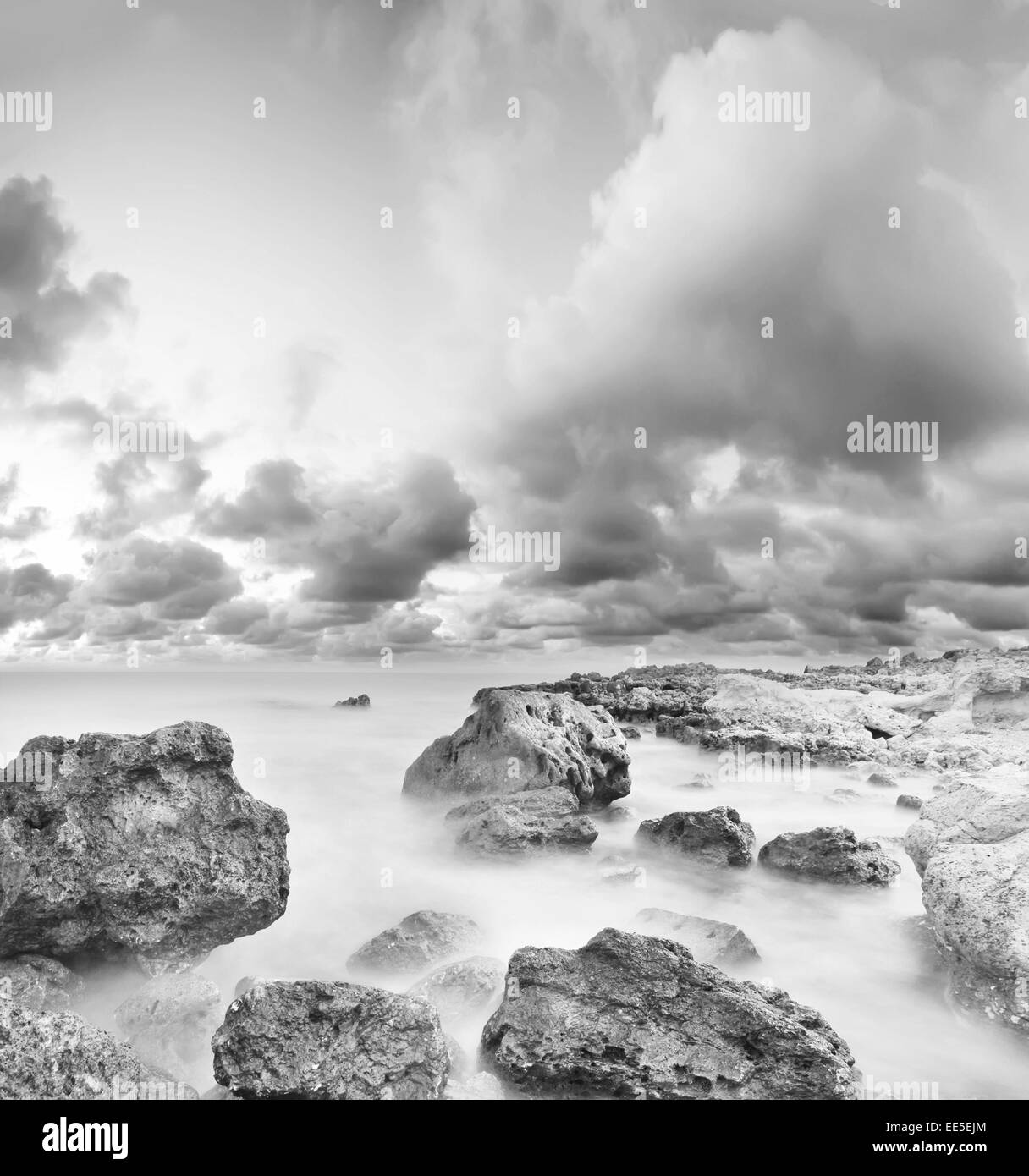 Quiet evening coast Black and White Stock Photos & Images - Alamy