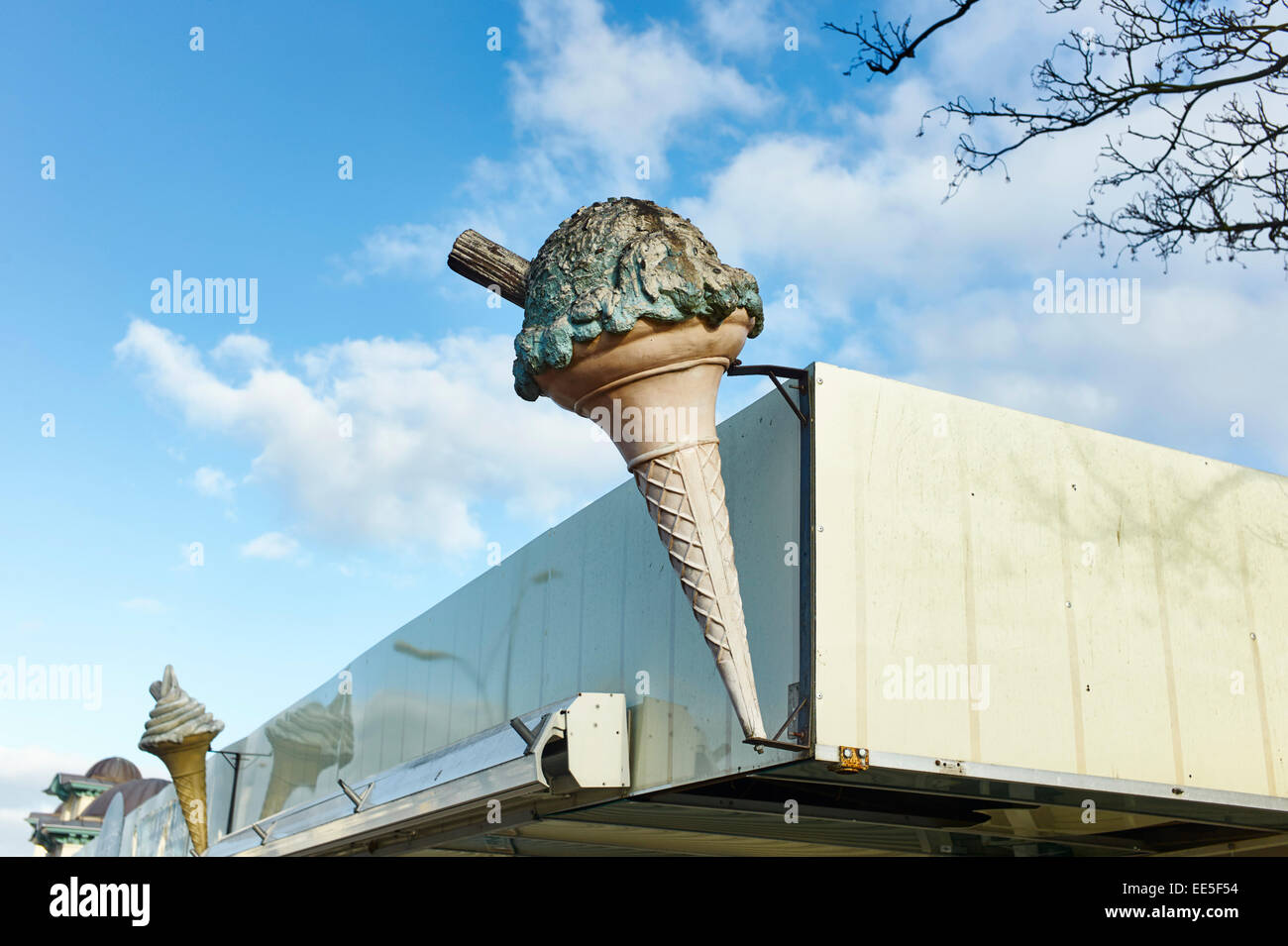 Giant bad looking ice cream cone Stock Photo Alamy