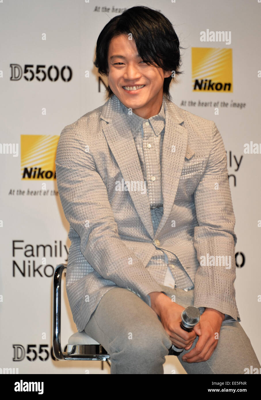 Shun Oguri, Jan 14, 2015 : Tokyo, Japan : Japanese actor Shun Oguri