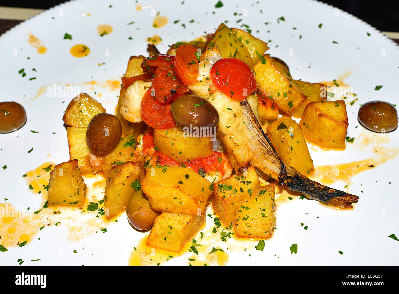 Italy Puglia Apulia Polignano a Mare Rombo alla pescatrice or turbot fish  is a local dish Stock Photo - Alamy
