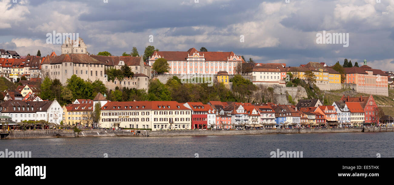 View of the town with Burg Meersburg, Old Castle, Lake Constance, Baden-Württemberg, Germany, Europe Stock Photo