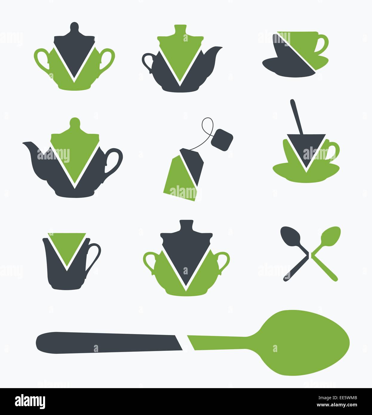 Set of tea objects. Vector Stock Vector Image & Art Alamy