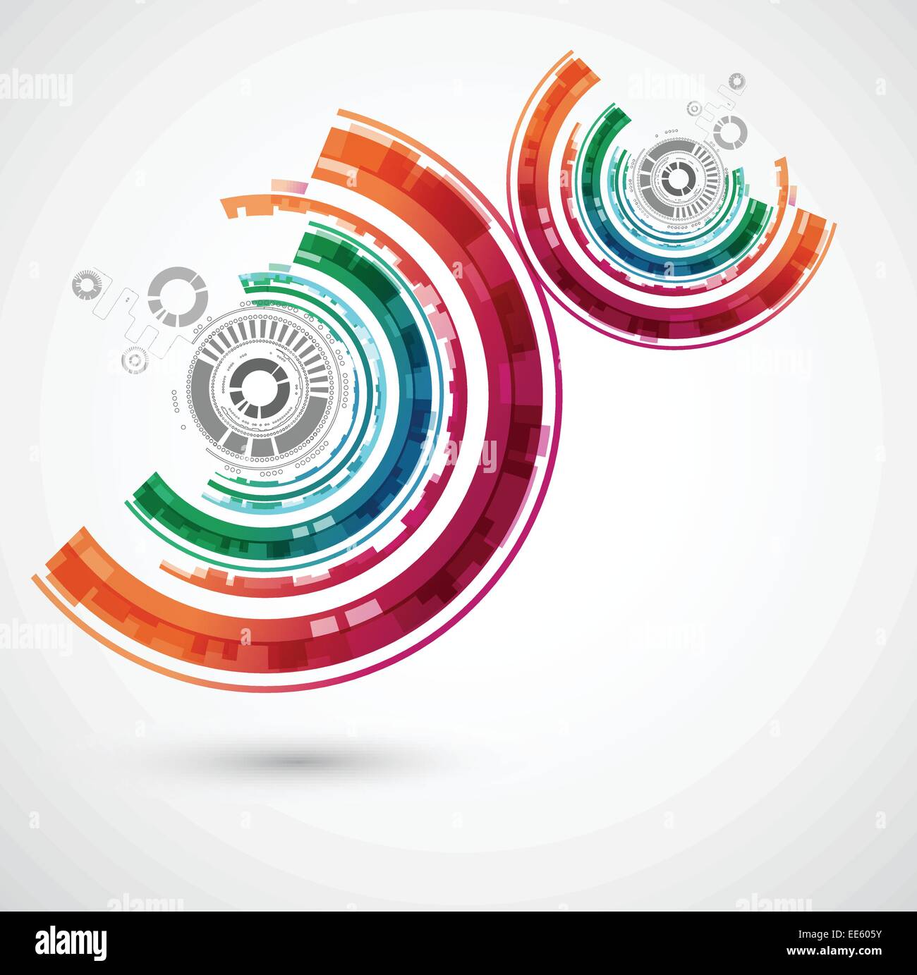 Abstract technological background with various elements Stock Vector ...