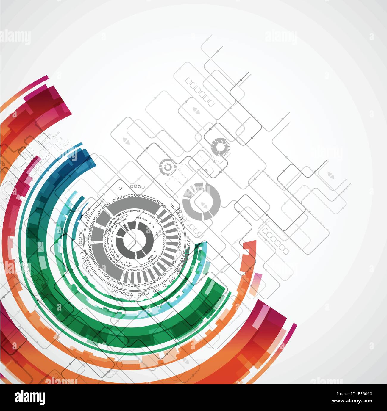 Abstract technological background with various elements Stock Vector ...