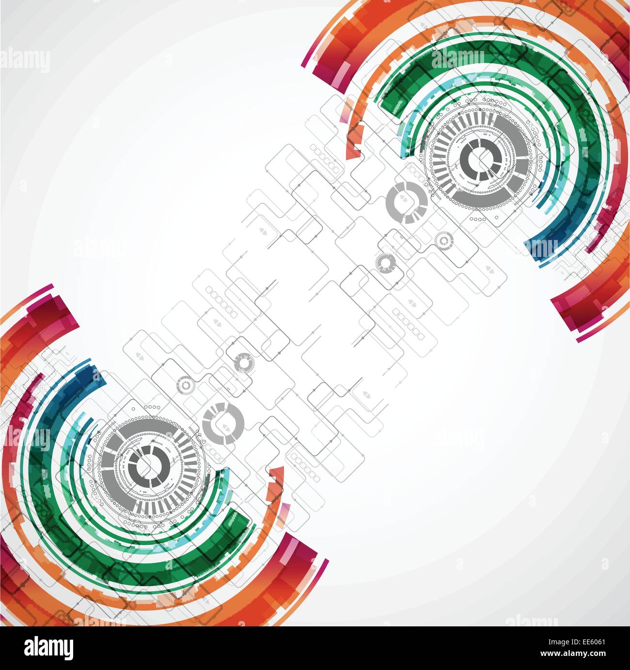 Abstract technological background with various elements Stock Vector ...