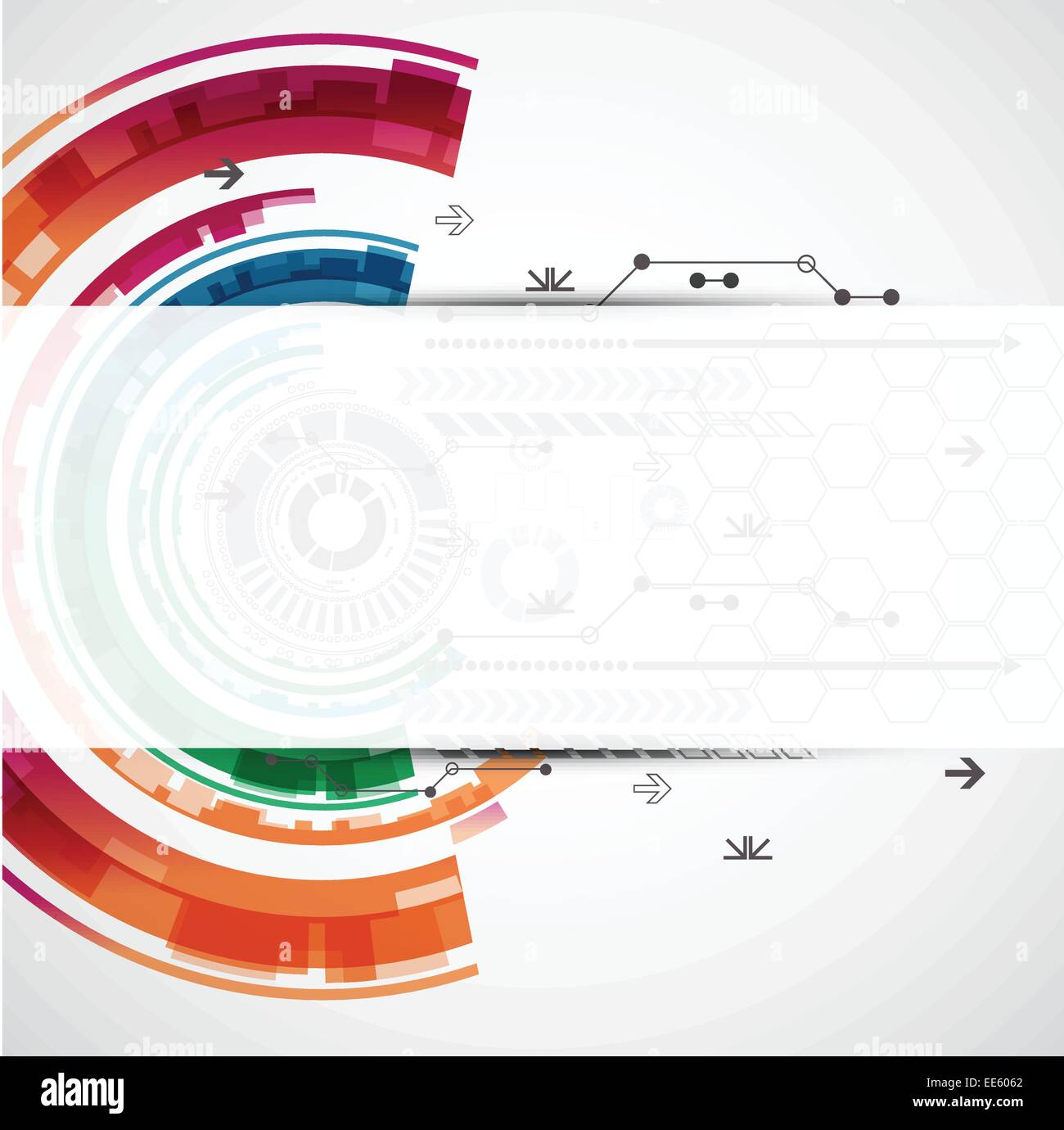 Abstract technological background with various elements Stock Vector ...