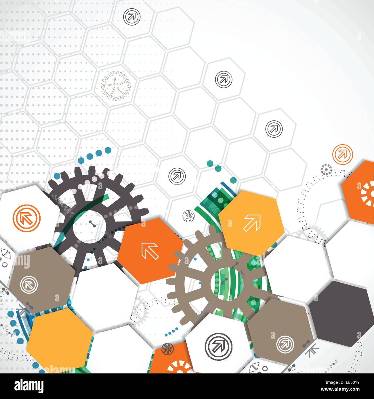 Abstract technological background with various technological elements ...
