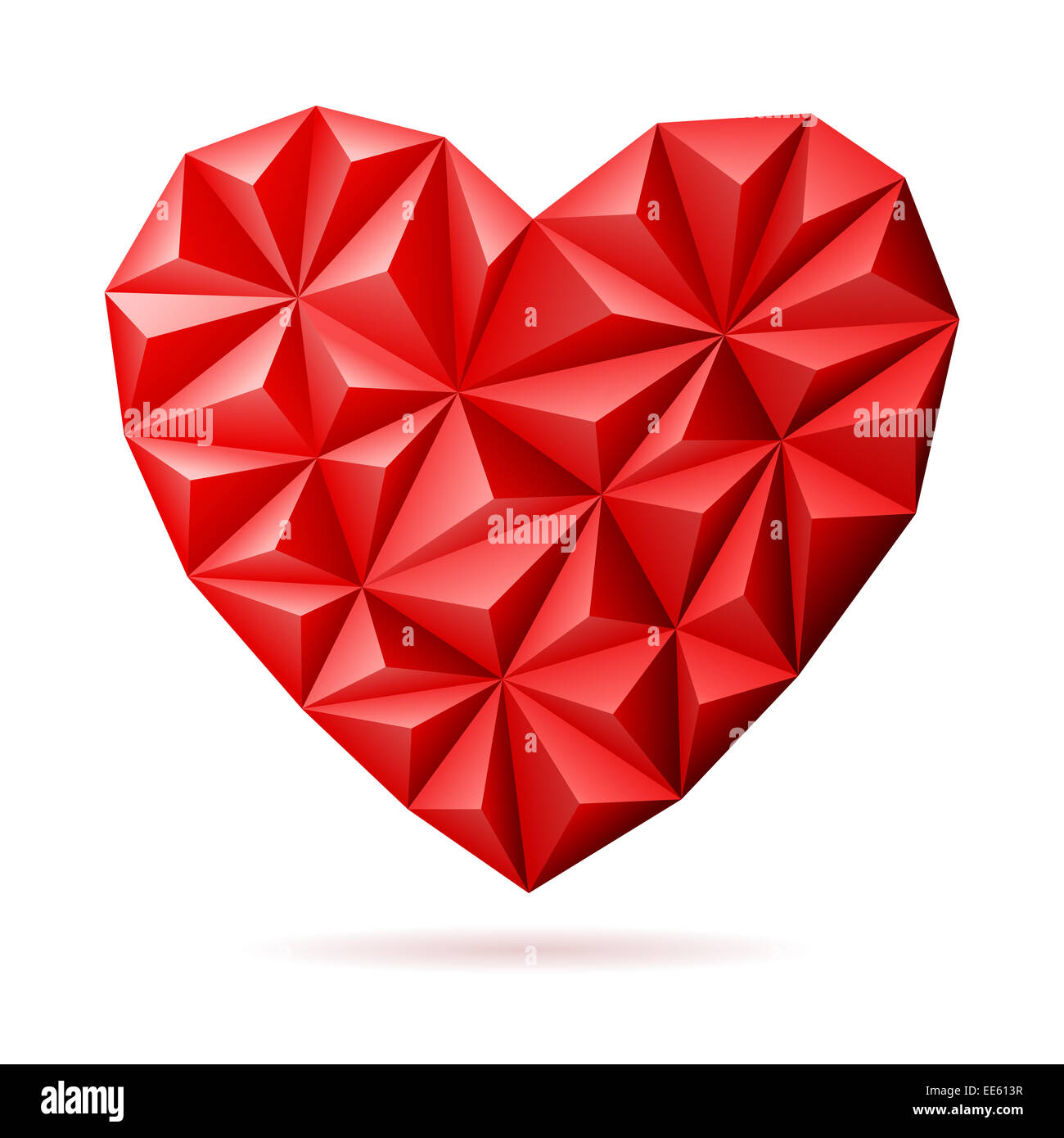 Triangle Mosaic Pattern Heart on Valentine's Day, isolated on white ...
