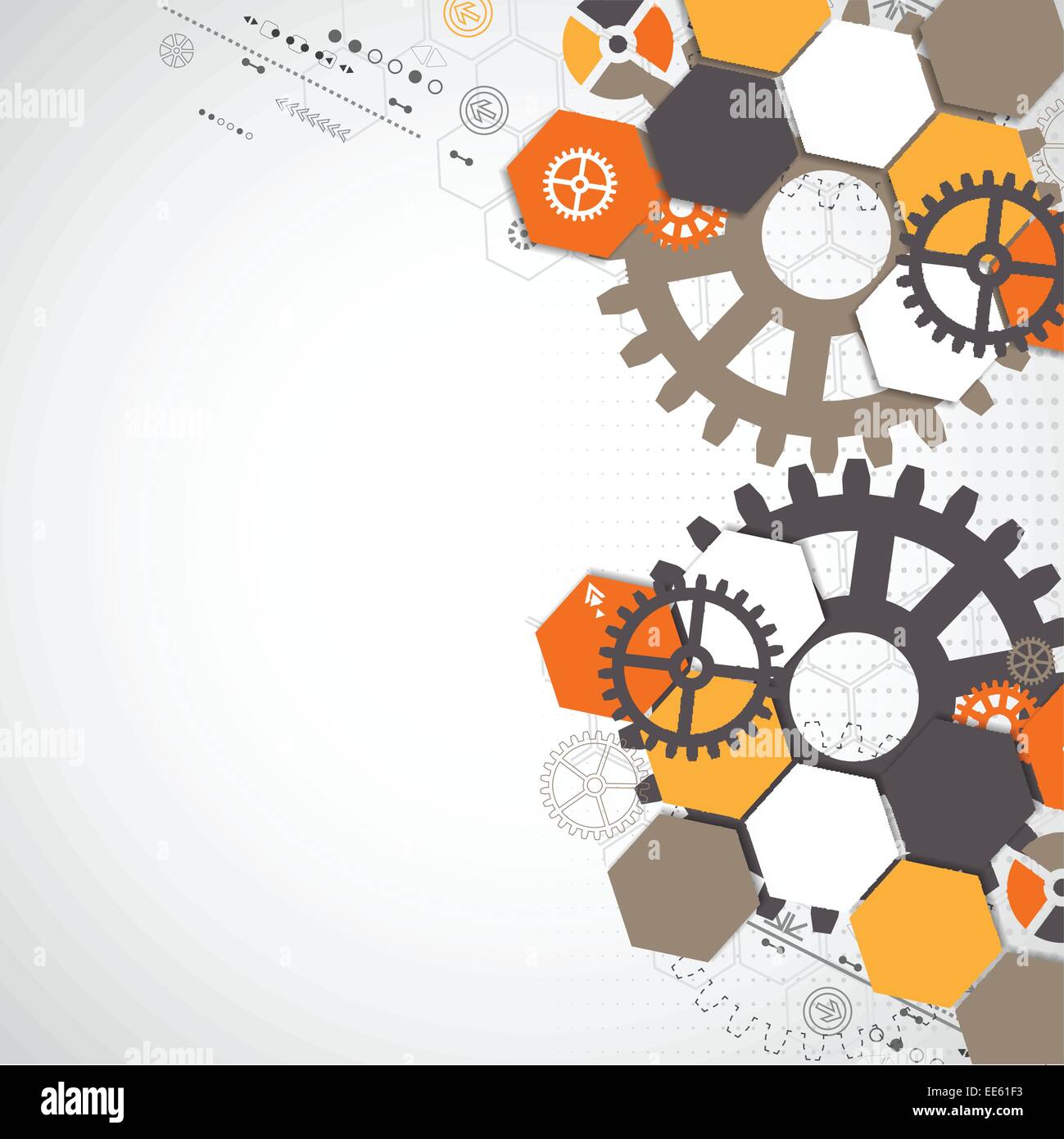 Abstract technological background with various technological elements ...