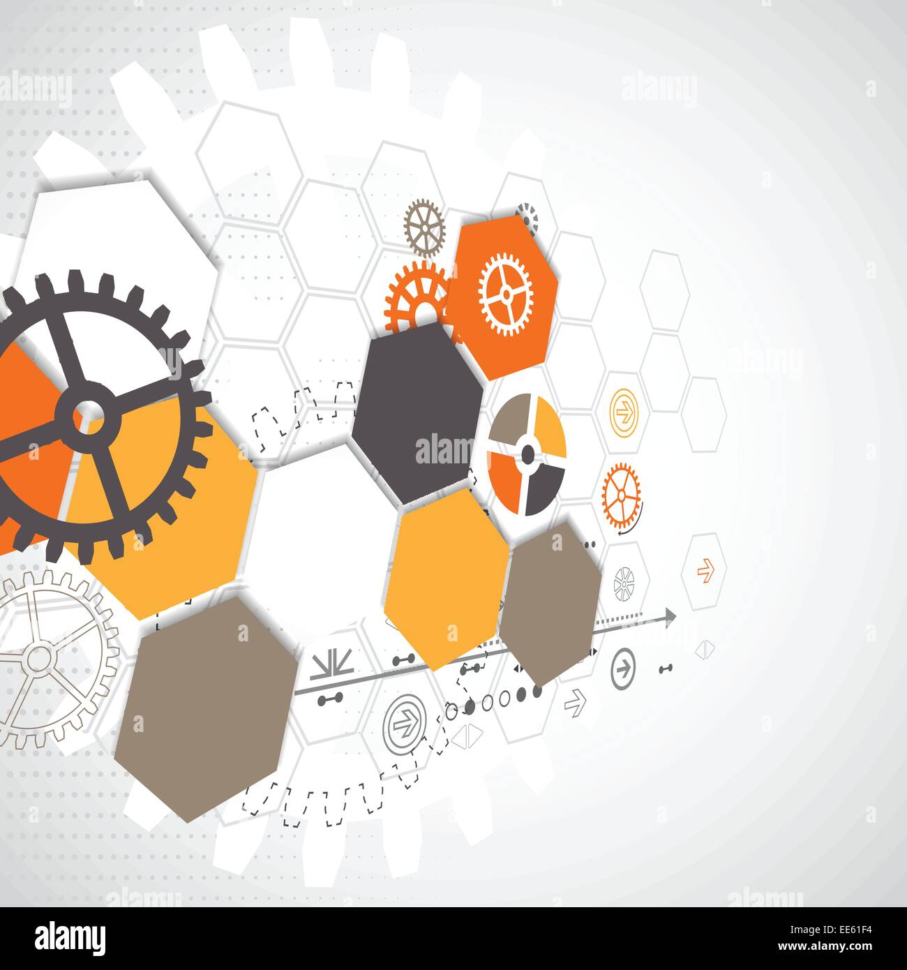 Abstract technological background with various technological elements ...