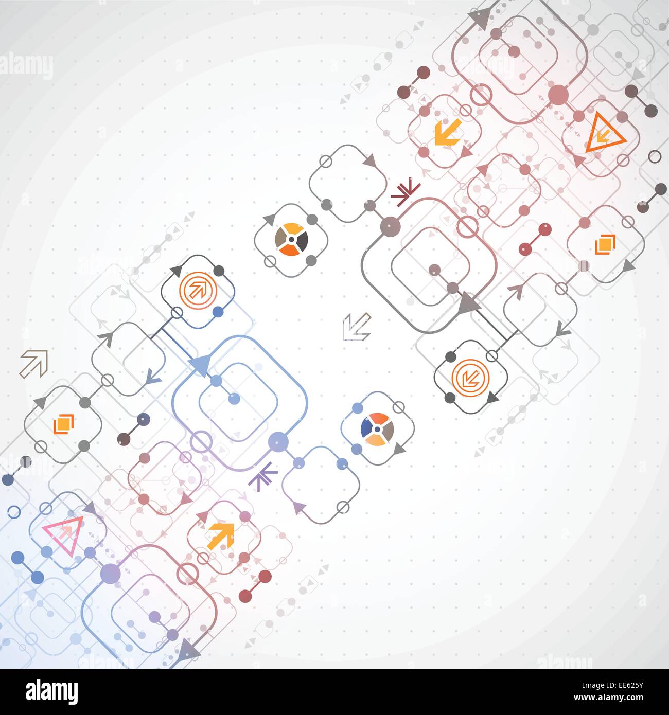 Abstract technological background with various technological elements ...