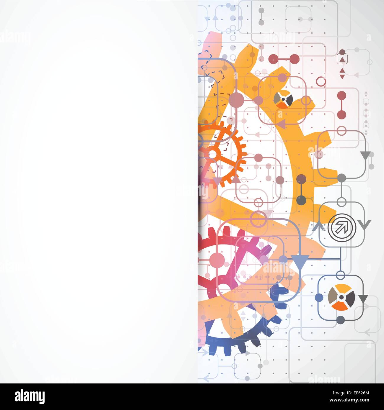 Abstract technological background with various technological elements ...