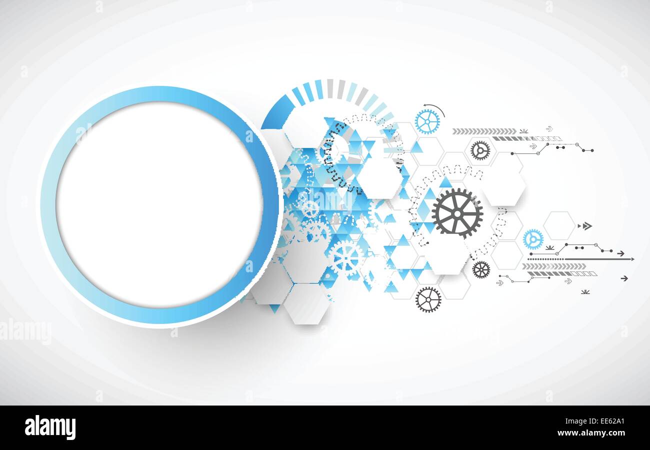 Abstract technological background with various technological elements ...