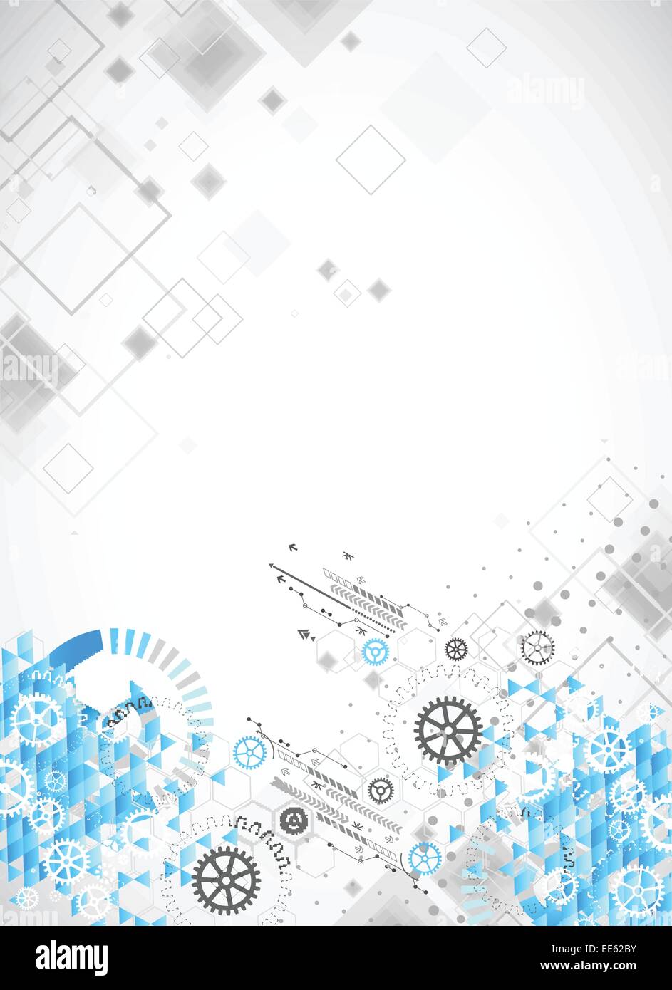 Abstract technological background with various technological elements ...