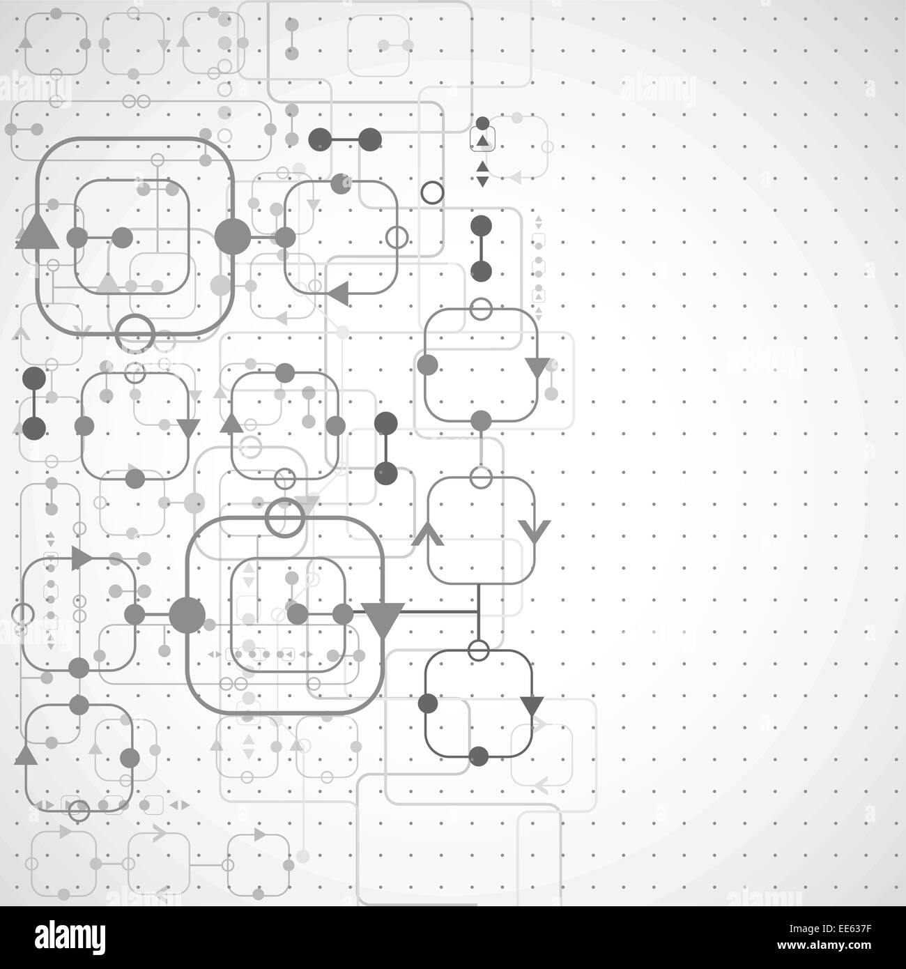 Abstract technological background with various technological elements ...