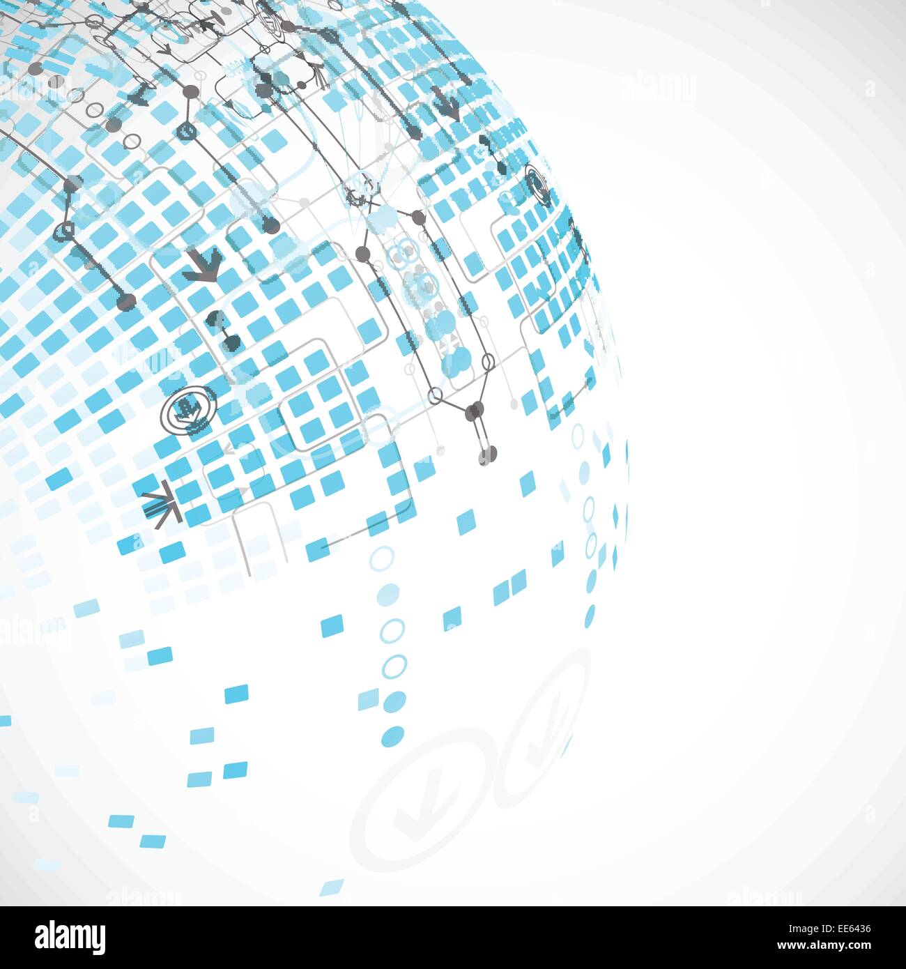 Abstract technological background with various technological elements ...