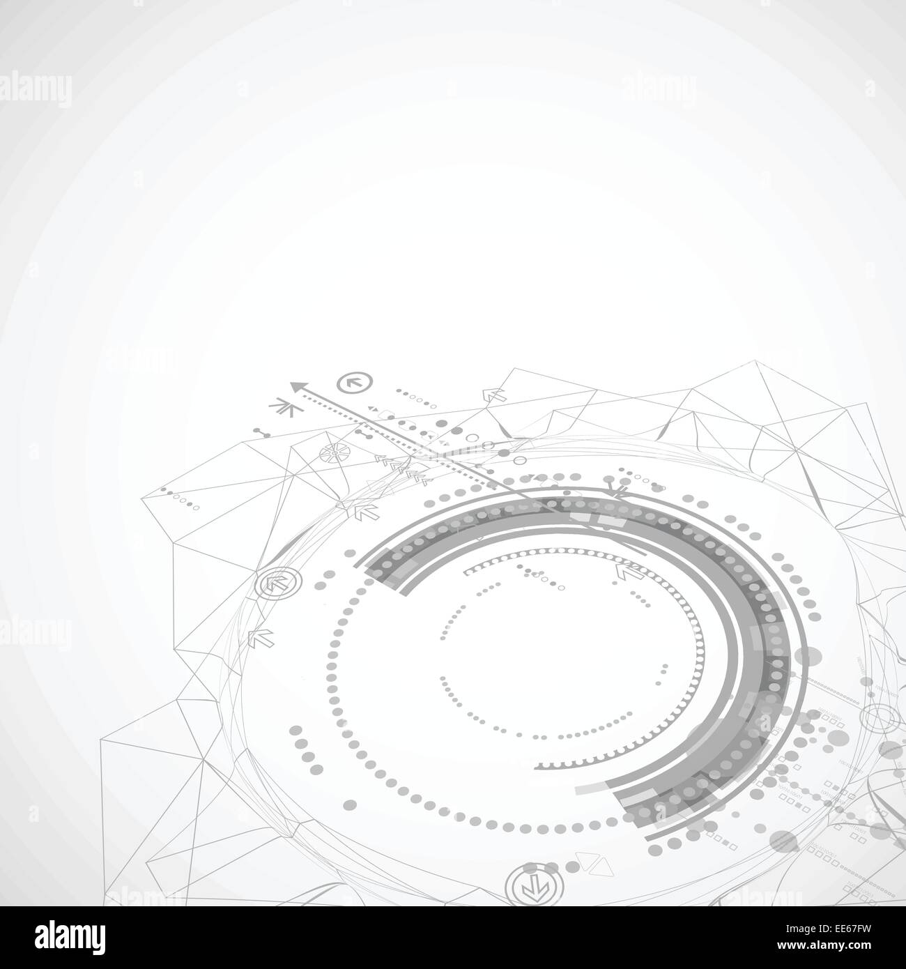 Abstract technological background with various elements Stock Vector ...