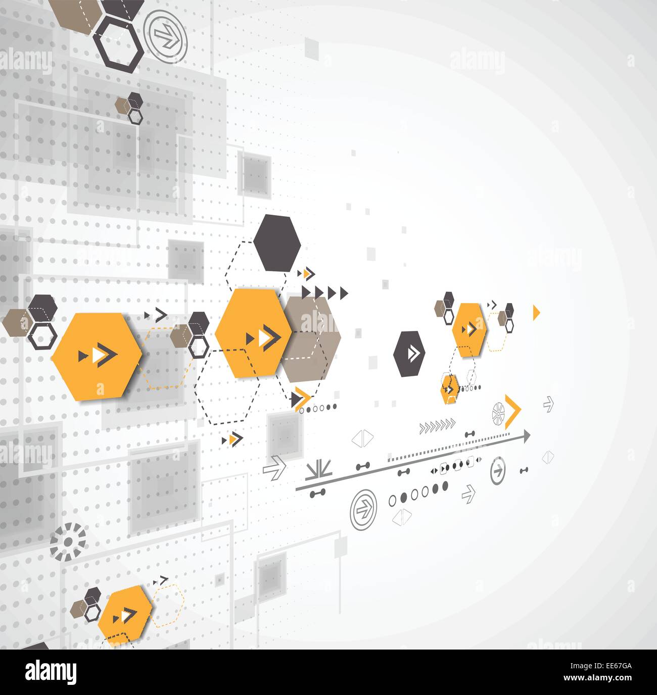 Abstract technological background with various elements Stock Vector ...