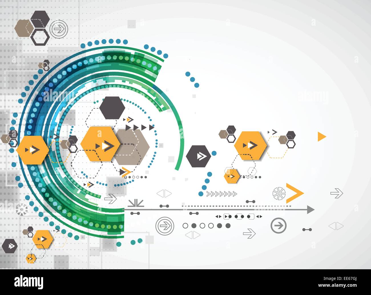 Abstract technological background with various elements Stock Vector ...