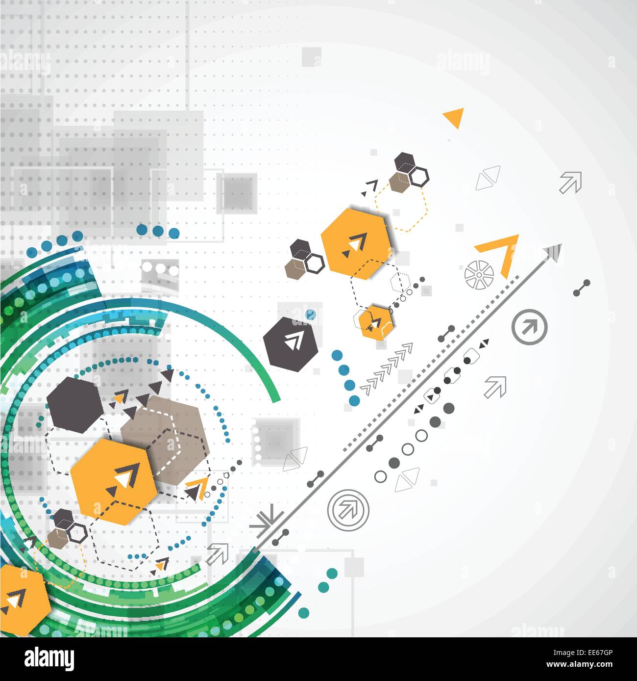 Abstract technological background with various elements Stock Vector ...