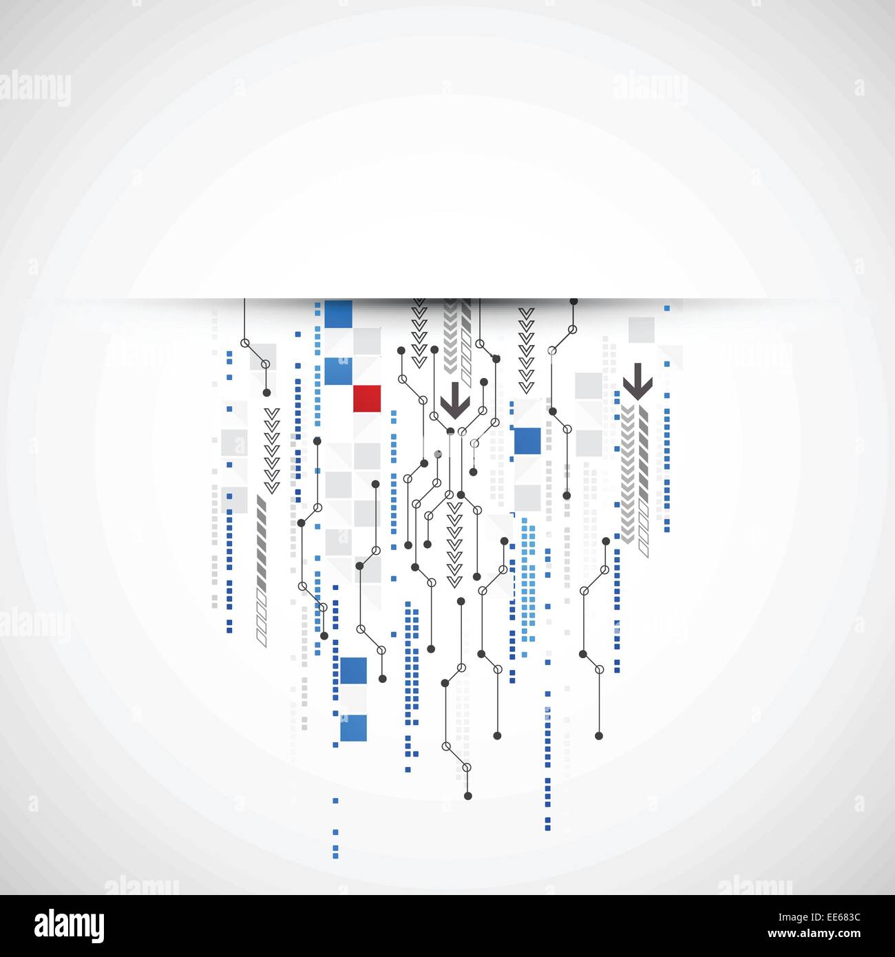 Abstract technological background with various technological elements ...