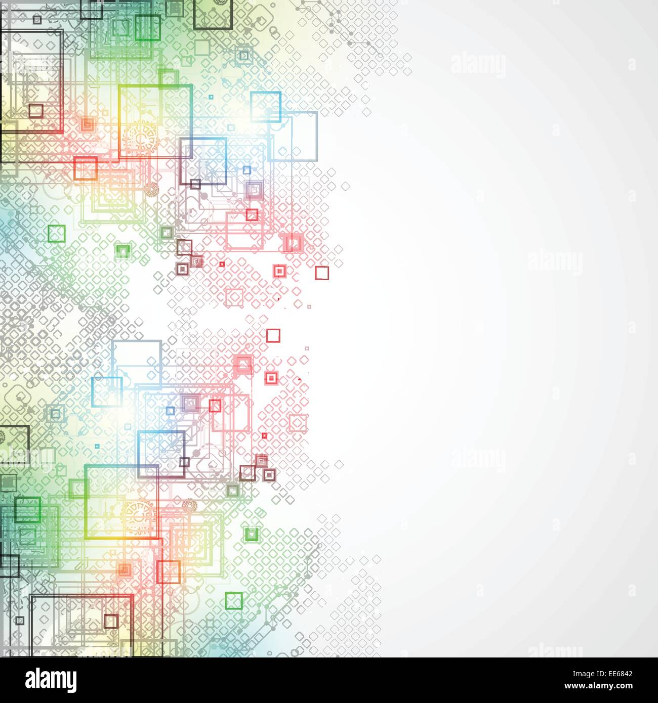 Abstract technological background with various technological elements ...