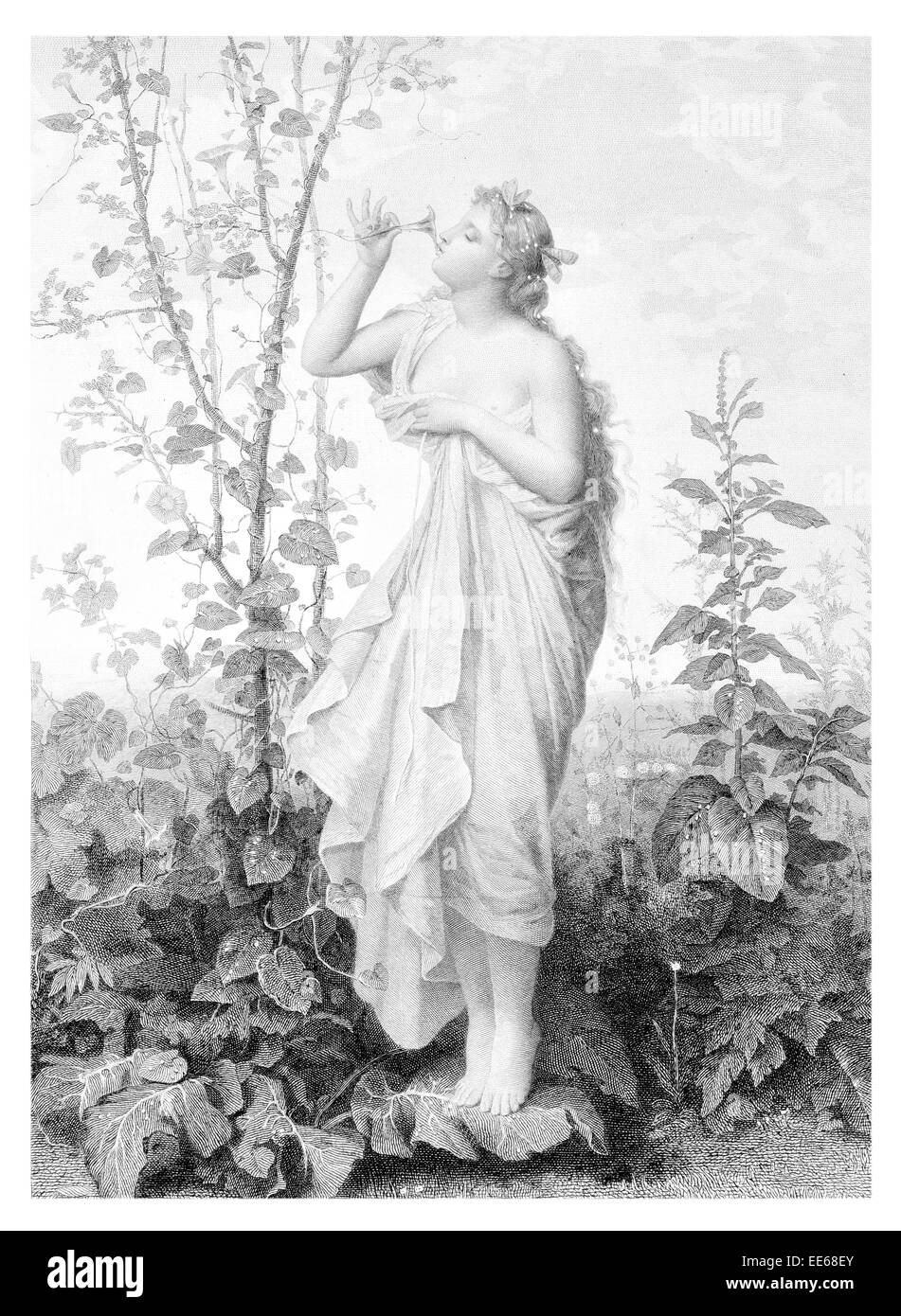 Aurora Jean Louis Hamon dawn goddess roman mythology god myth Woman Female grace graceful beauty female Lady Girl feminine Stock Photo