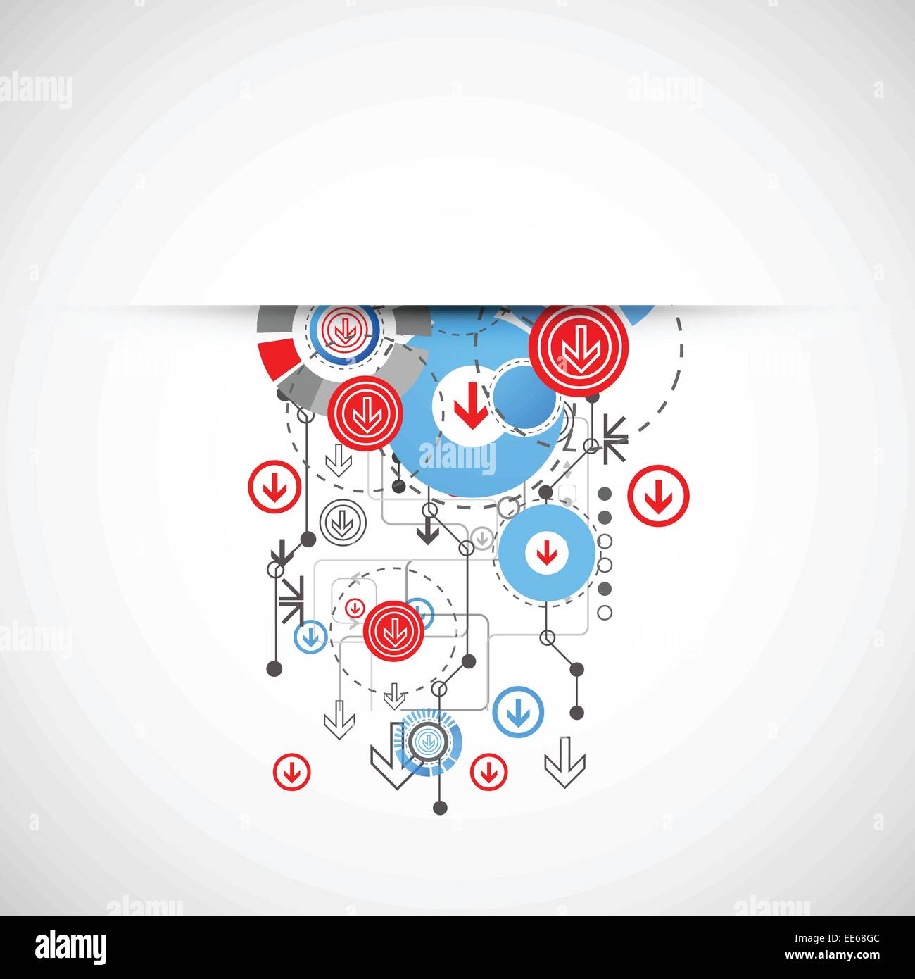 Abstract technological background with circles and arrows. Vector Stock ...