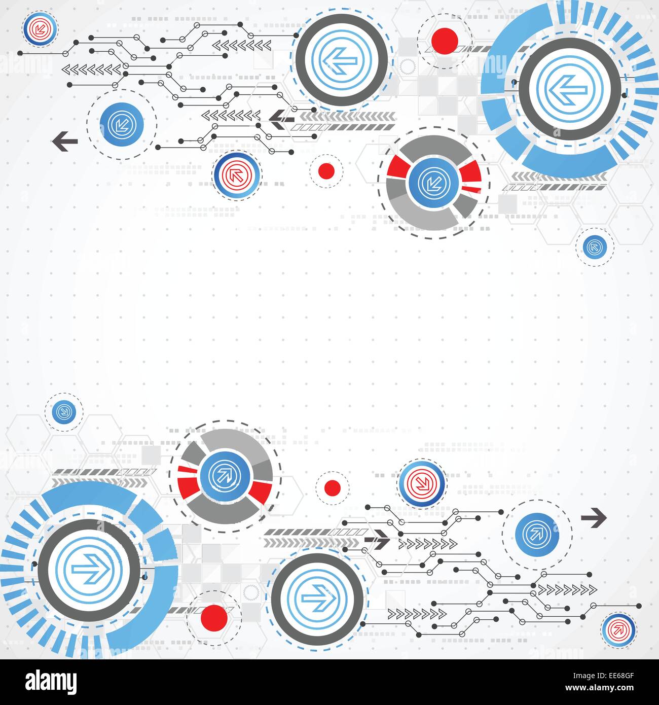 Abstract technological background with circles and arrows. Vector Stock ...