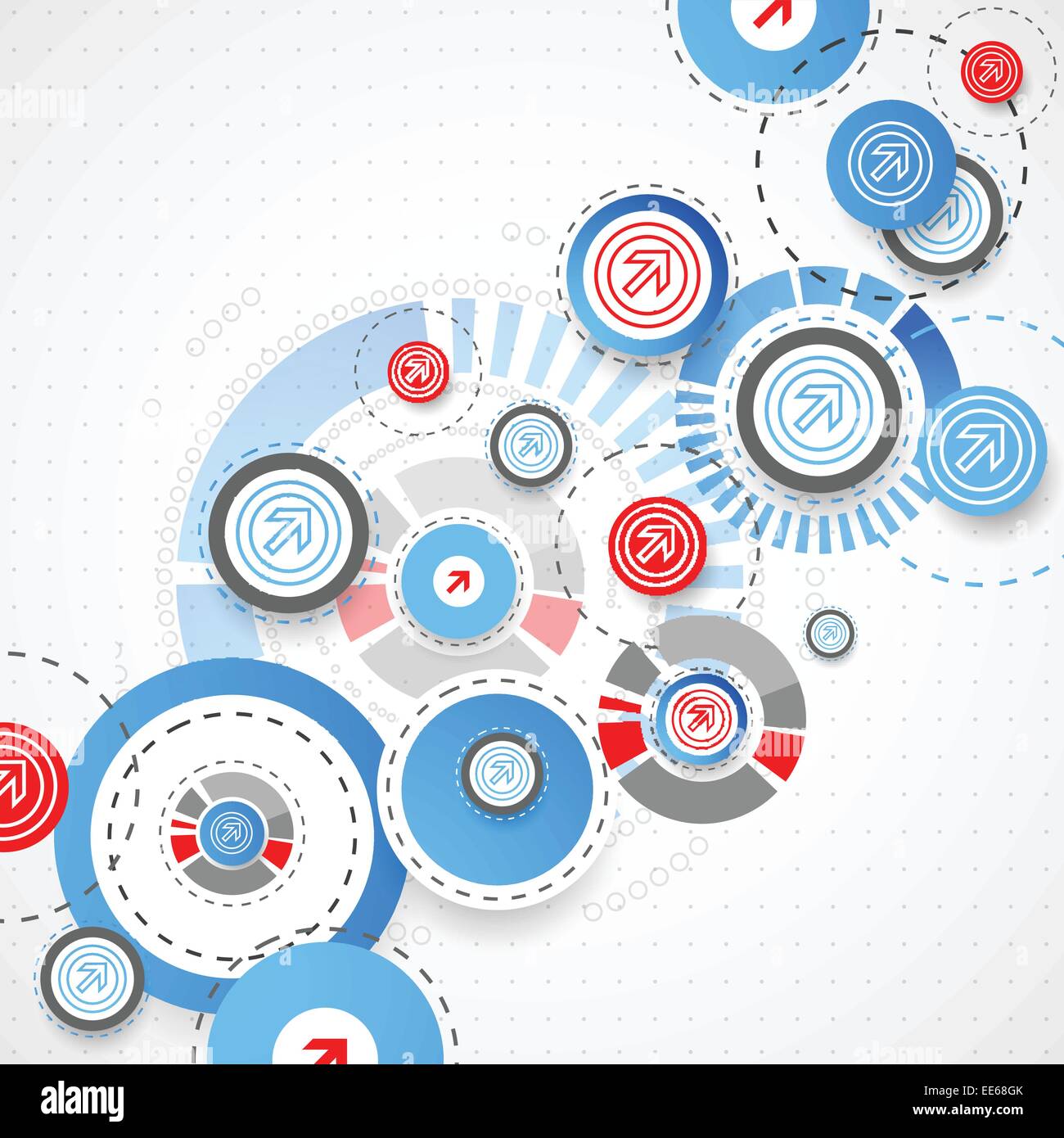 Abstract technological background with circles and arrows. Vector Stock ...