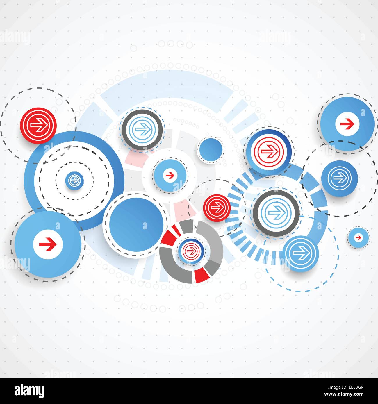Abstract technological background with circles and arrows. Vector Stock ...