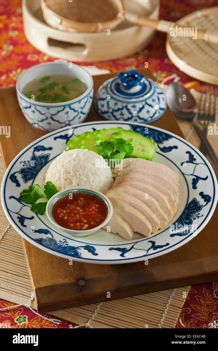 Khao man gai. Chicken rice Thailand Stock Photo