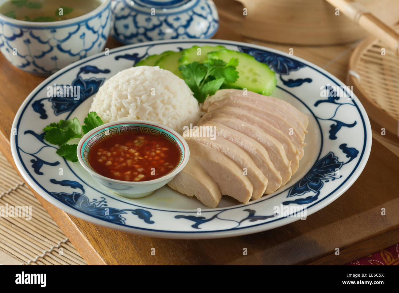 Khao man gai. Chicken rice Thailand Stock Photo