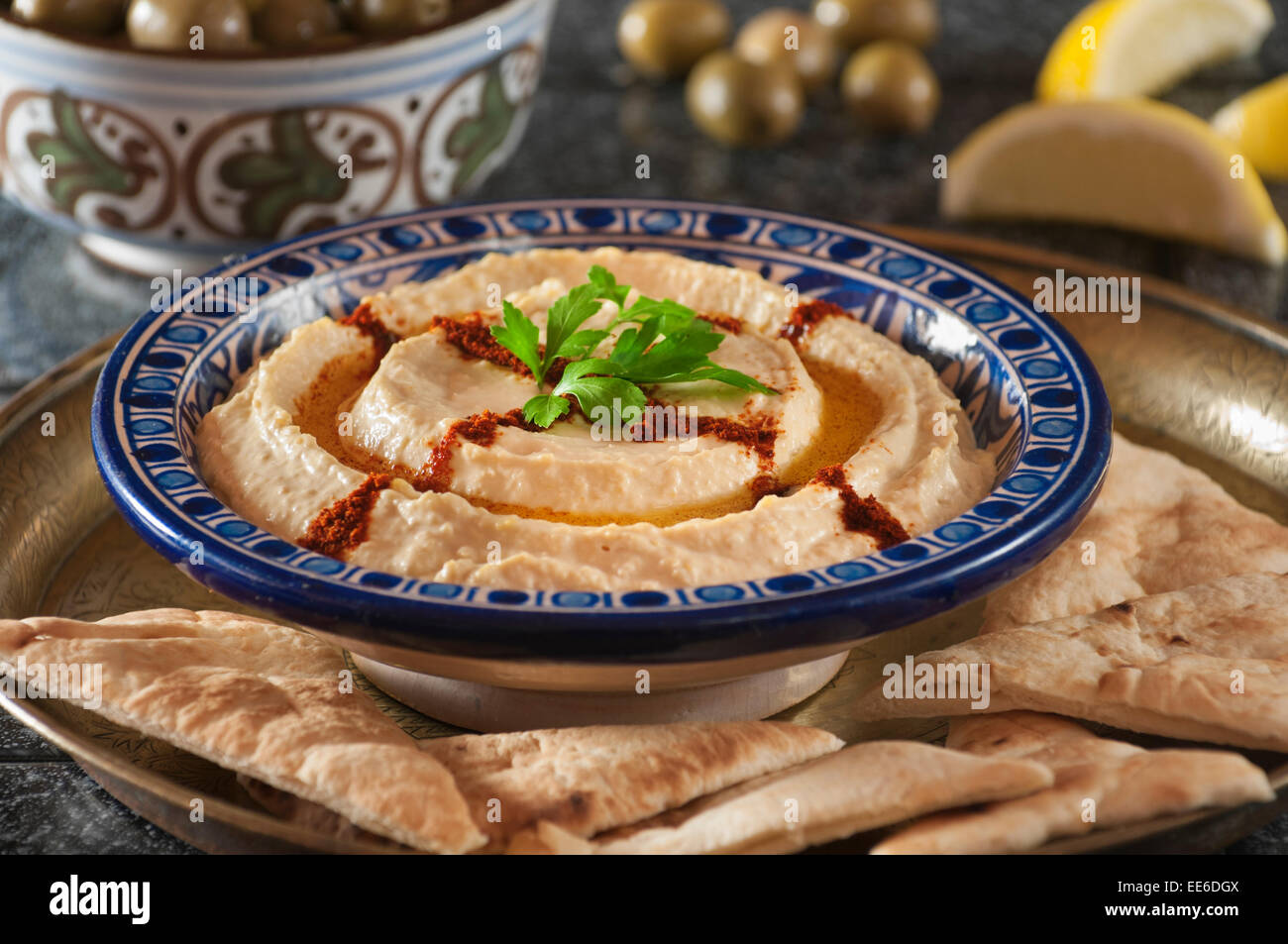 Hummus and pita bread hires stock photography and images Alamy