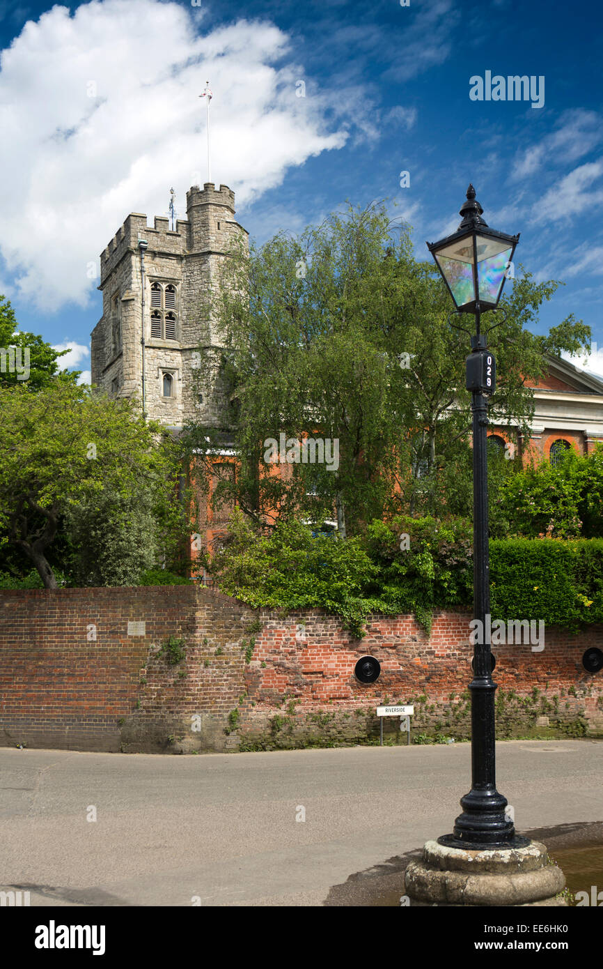 UK, London, Twickenham, Flood Lane, St Mary’s parish church from Riverside Stock Photo